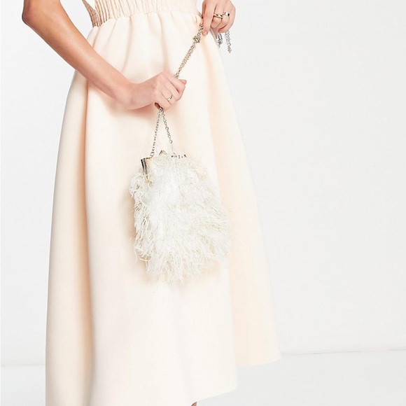 ASOS DESIGN shirred bunny tie prom midi dress - Picture 3 of 12